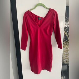 BEBE Red Dress Criss Cross Open Back Size Small